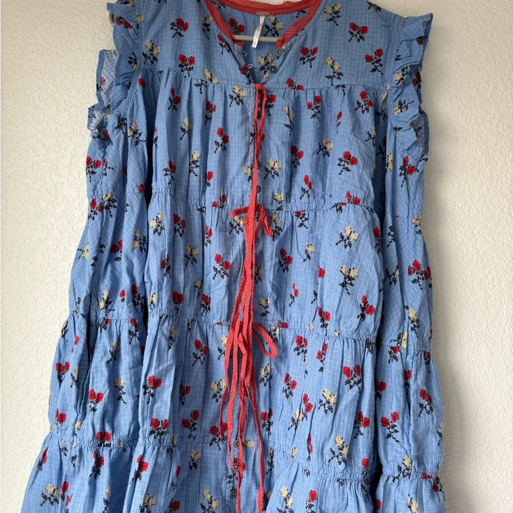 Free People Blue Floral Mini Dress - Picture 3 of 3